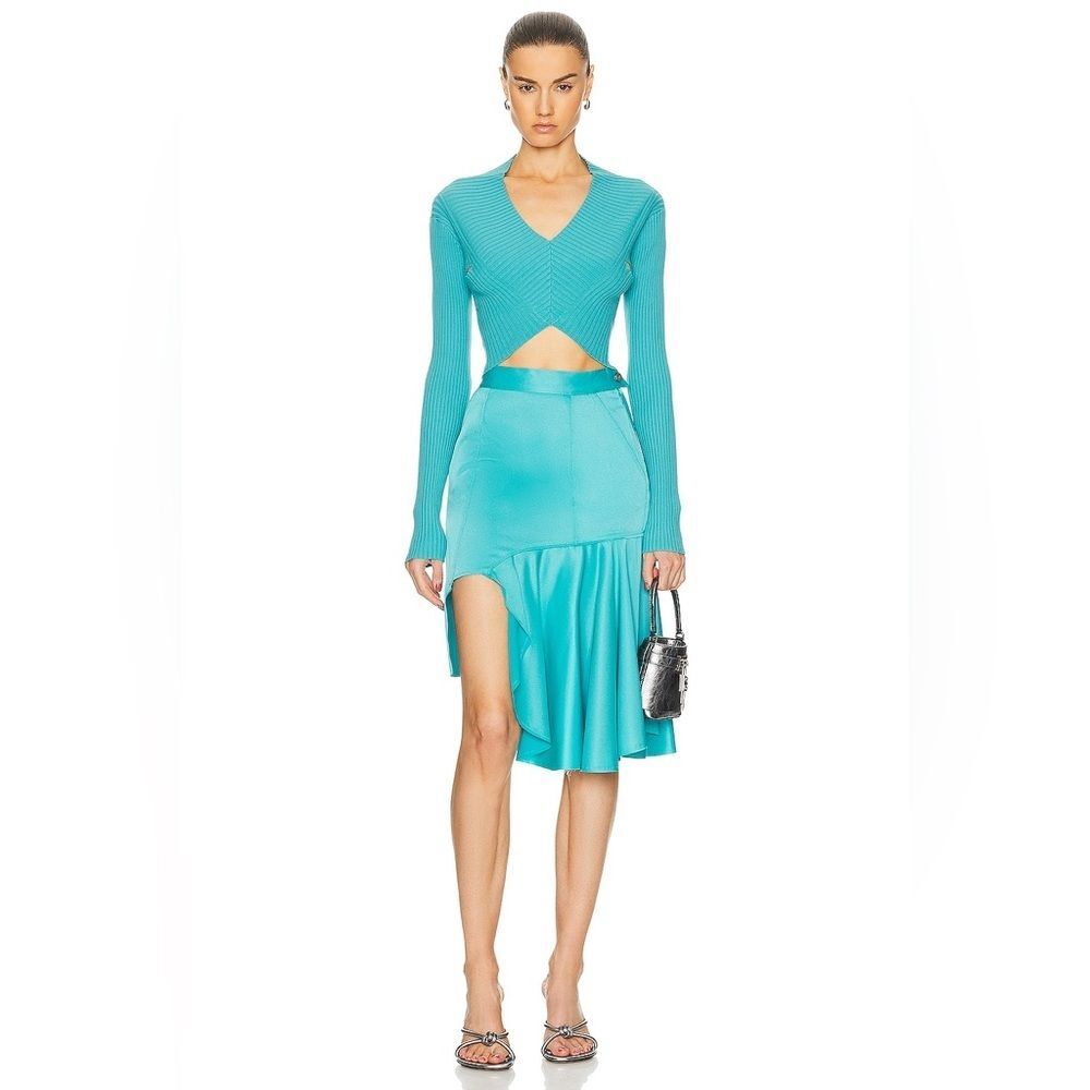 NWT RtA Asymmetrical Skirt Teal Size 2 - Picture 6 of 11